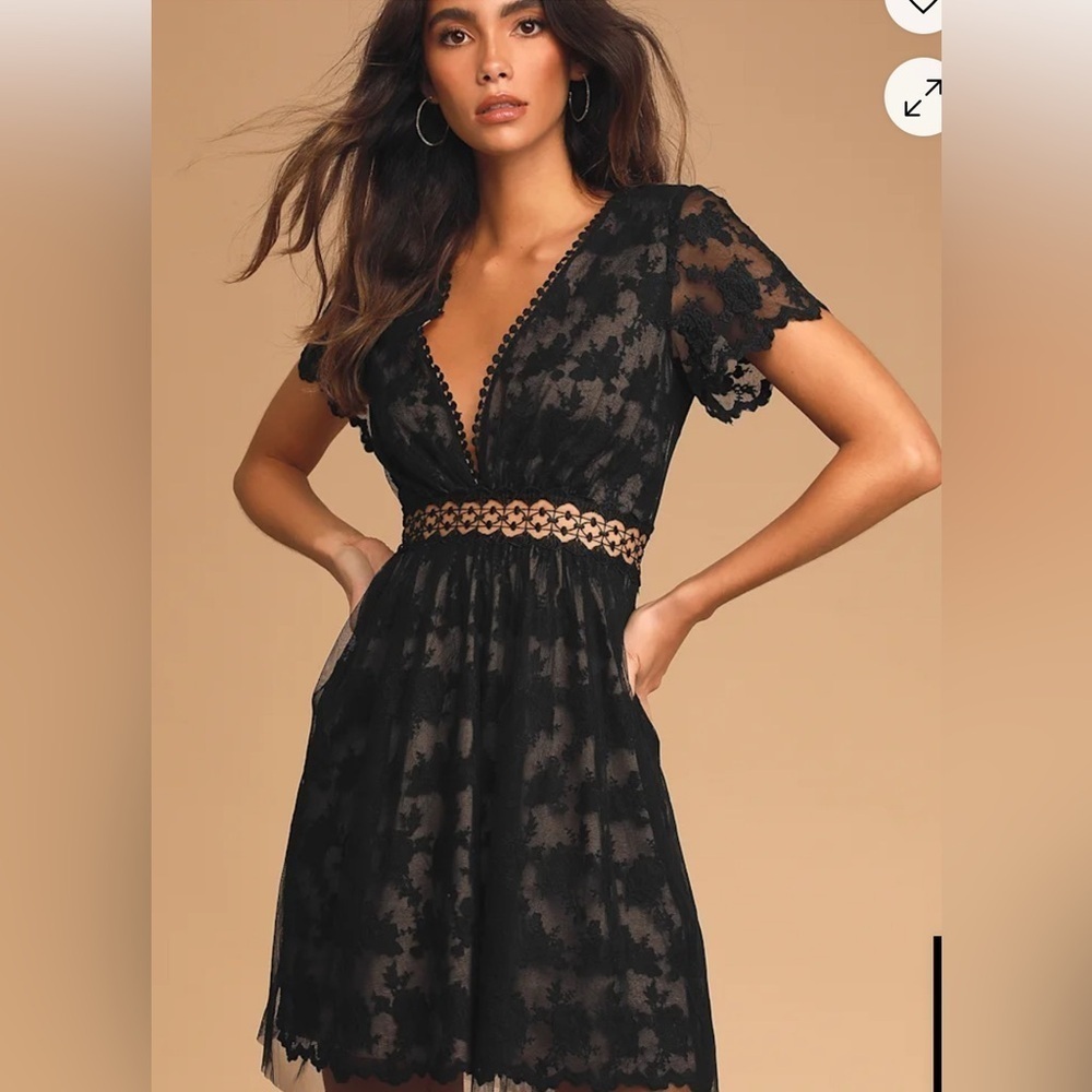 Lulus Elegant Black Lace Dress